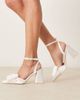 Be Mine Be Mine Bridal Flavia block heel shoes with bow in ivory-White - 4