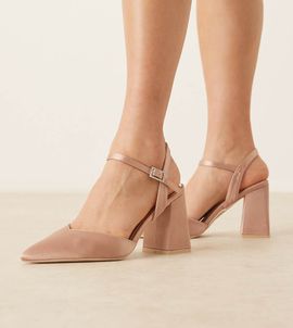Be Mine Be Mine Bridal Frankie embellished heeled shoes in blush satin-Pink