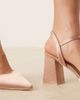 Be Mine Be Mine Bridal Frankie embellished heeled shoes in blush satin-Pink - 3