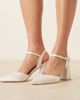 Be Mine Be Mine Bridal Frankie embellished heeled shoes in ivory satin-White - 1