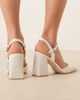 Be Mine Be Mine Bridal Frankie embellished heeled shoes in ivory satin-White - 4