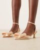 Be Mine Be Mine Bridal kitten heel shoes with bow in rose satin-pink - 1