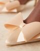 Be Mine Be Mine Bridal kitten heel shoes with bow in rose satin-pink - 2