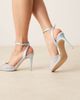 Be Mine Be Mine Bridal Kyree heeled sandals with pearl in blue satin - 3