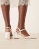 Be Mine Be Mine Bridal Ravina pointed toe block heeled shoes in ivory-White - 3