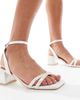 Be Mine Be Mine Bridal Shellie low block heeled sandals with pearls in ivory-White - 4