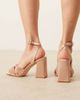 Be Mine Be Mine Bridal Snuggle plisse block heel sandals in champagne-Pink - 4