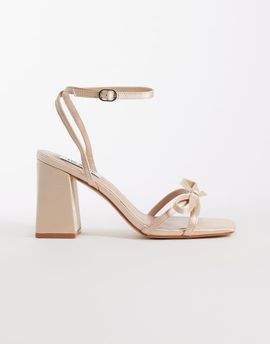 Be Mine Be Mine Bridal Tamara block heeled sandals with bow detailing in rose satin-pink
