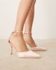 Be Mine Be Mine Bridal Vennie kitten heel shoes in blush satin-pink - 1