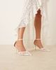 Be Mine Be Mine Bridal Vennie kitten heel shoes in ivory lace-White - 1