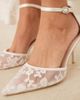 Be Mine Be Mine Bridal Vennie kitten heel shoes in ivory lace-White - 2