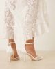 Be Mine Be Mine Bridal Vennie kitten heel shoes in ivory lace-White - 4