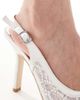 Be Mine Be Mine Bridal Vidha slingback heeled shoes in ivory lace-White - 3