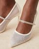 Be Mine Be Mine Bridal Vivian embellished heeled pumps in ivory mesh-White - 3