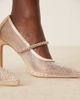 Be Mine Be Mine Bridal Vivian embellished heeled pumps in rose mesh-pink - 4