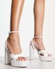 Be Mine Be Mine Margot platform heeled sandals in ivory satin-White - 1