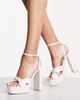 Be Mine Be Mine Margot platform heeled sandals in ivory satin-White - 4