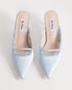 Be Mine Be Mine Sabrina kitten heel mules in blue lace - 2