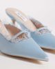 Be Mine Be Mine Sabrina kitten heel mules in blue lace - 3