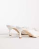 Be Mine Be Mine Sabrina kitten heel mules in ivory lace-White - 3