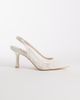 Be Mine Be Mine Tania slingback heeled shoes with embroidery in ivory-White - 1
