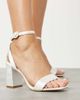 Be Mine Wide Fit Be Mine Bridal Wide Fit Wink heeled sandals in ivory satin-White - 1