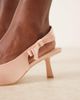 Be Mine Wide Fit Be Mine Wide Fit Almeria slingback heeled pumps with bow detail in satin blush-pink - 4