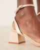 Be Mine Wide Fit Be Mine Wide Fit Bridal Ammie low block heel sandals in rose satin-pink - 3