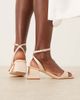 Be Mine Wide Fit Be Mine Wide Fit Bridal Ammie low block heel sandals in rose satin-pink - 4