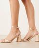 Be Mine Wide Fit Be Mine Wide Fit Bridal Cora block heeled sandals in rose satin-pink - 1