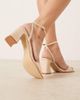 Be Mine Wide Fit Be Mine Wide Fit Bridal Cora block heeled sandals in rose satin-pink - 2
