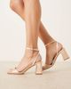 Be Mine Wide Fit Be Mine Wide Fit Bridal Cora block heeled sandals in rose satin-pink - 4