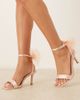 Be Mine Wide Fit Be Mine Wide Fit Bridal Dipika kitten heel sandals with tulle bow in blush-pink - 1
