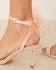 Be Mine Wide Fit Be Mine Wide Fit Bridal Dipika kitten heel sandals with tulle bow in blush-pink - 2
