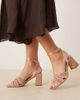 Be Mine Wide Fit Be Mine Wide Fit Bridal Divaa plisse block heeled sandals in blush satin-pink - 1