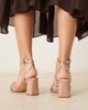 Be Mine Wide Fit Be Mine Wide Fit Bridal Divaa plisse block heeled sandals in blush satin-pink - 4