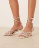 Be Mine Wide Fit Be Mine Wide Fit Bridal Easha kitten heel sandals with embellished straps in ivory-White - 4