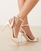 Be Mine Wide Fit Be Mine Wide Fit Bridal Eshana barely there sandals in ivory satin-White - 1