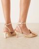 Be Mine Wide Fit Be Mine Wide Fit Bridal kitten heel shoes with bow in rose satin-pink - 3