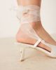 Be Mine Wide Fit Be Mine Wide Fit Bridal Nichelle slingback kitten heel shoes in ivory-White - 3