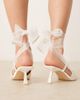 Be Mine Wide Fit Be Mine Wide Fit Bridal Nichelle slingback kitten heel shoes in ivory-White - 4
