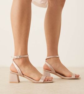 Be Mine Wide Fit Be Mine Wide Fit Bridal Ruhi low block heeled sandals in blush-Pink