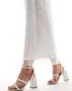 Be Mine Wide Fit Be Mine Wide Fit Bridal Stella pearl embellished block heel sandals in ivory-White - 1
