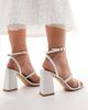 Be Mine Wide Fit Be Mine Wide Fit Bridal Stella pearl embellished block heel sandals in ivory-White - 2