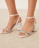 Be Mine Wide Fit Be Mine Wide Fit Bridal Teoni block heeled sandals in ivory-White - 3