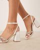 Be Mine Wide Fit Be Mine Wide Fit Bridal Teoni block heeled sandals in ivory-White - 4