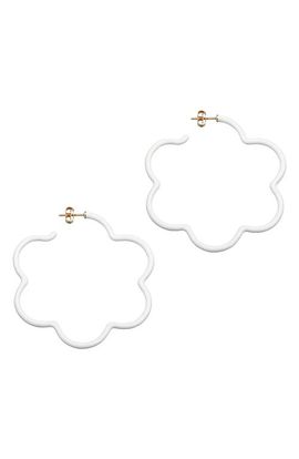 Bea Bongiasca Bea Bongiasca Flower Enamel Hoop Earrings