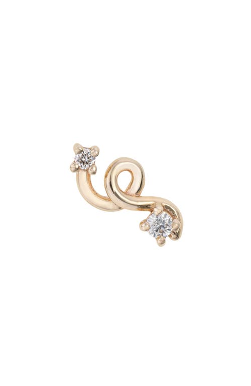 Mini Loop Earring Bea Bongiasca - Single Mini Loop Diamond Stud Earring