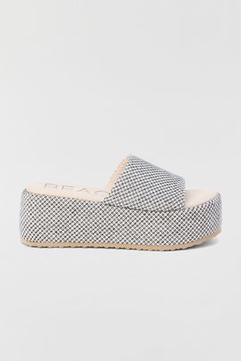 Beach by Matisse Beach By Matisse Footwear Pismo Platform Slide Sandal in Black/White, Women's at Urban Outfitters