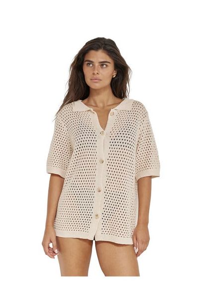 Beach Life by Gottex Beach Life by Gottex Robbie Crochet Collared Beach Top